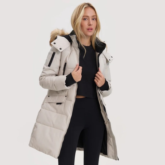 Noize “Addie” Puffer Coat in Snow, off white, faux fur hood winter coat, size M - Picture 4 of 16